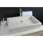 Vasque en terrazzo timbre 60x40cm ton pierre