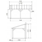 Auvent en bois 1 pan 15 m2 - sherwood