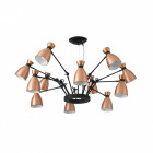 Suspension cuivre retro 12 ampoules