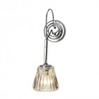 Applique salle de bain demelza finition chrome poli et verre