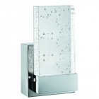 Applique salle de bain led, chrome et verre bullé