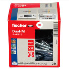 Chevilles métallique pour corps creux DuoHM 4X55 embout TX - FISHER - 572923