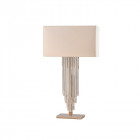 Lampe crystal cascade, cristal et métal, abat-jour crème