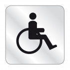 Pictogramme " PMR " autocollant aluminium anodisé 60 x 60 x 1 mm