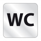 Pictogramme  WC autocollant aluminium anodisé 60 x 60 x 1 mm