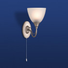 Applique 1 ampoule santana, acier satiné et verre acide