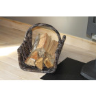 Panier en poelet noir pour bûches 50x35x40cm