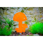 Champignon déco en métal orange 20cm