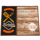 Tapis pour protection barbecue à l'aspect bois 80x100cm