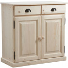 Buffet en bois brut 2 portes 2 tiroirs