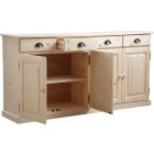 Buffet 4 portes 4 tiroirs en bois brut