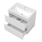 Meuble salle de bain blanc deux tiroirs avec une vasque à suspendre 60x38.5x52cm(l*w*h)