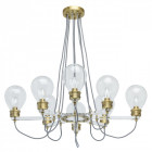 Suspension laiton loft 8 ampoules 73 cm