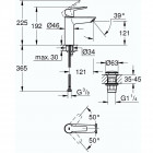 Mitigeur de lavabo start 2021 avec vidage push-open chrome taille m