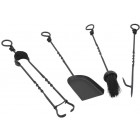 Set de 4 accessoires de cheminée en fer forgé 46cm
