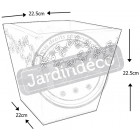 Jardinière fleurie en zinc noir carrée 22x22.5x22.5cm