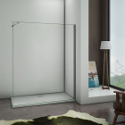 Paroi de douche 140x200cm en 8mm verre anticalcaire et une barre de douche extensible carré
