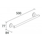 Porte serviette mural fixe en laiton chromé serie miami 500 mm à fixer ou à coller ( colle vendue séparemment ) inclus 2 crochets plastique à clipse