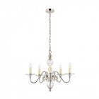 Chandelier tilburg, nickel poli, cristal, 5 éclairages Chandelier tilburg, nickel poli, cristal, 5 éclairages