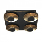 Plafonnier doré techno 4 ampoules 7.5 cm