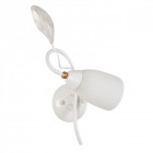 Applique murale blanche flora 1 ampoule 18 cm