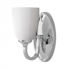Applique perry, chrome poli et verre opale, 1 ampoule