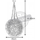 Lampe boule rotin