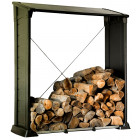 Abri bûches double paroi 1 stère en résine noire