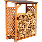 Abri bûches en bois coloris miel