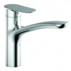 Mitigeur pour evier serie sydney en laiton chromé cartouche en céramique bec pivotant avec limitation de pivotement à 120 