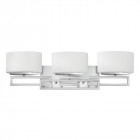 Applique lanza, chrome poli et verre opale, 3 ampoules