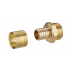 Raccord droit à glissement pour tube PER NOYON & THIEBAULT - Ø 20 mm à visser mâle M3/4' (20x27) Bague en laiton - 3186-2020L1
