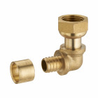Coude à glissement pour tube PER NOYON & THIEBAULT - Ø 12 mm à visser femelle écrou libre F1/2' (15x21) Bague en laiton - 3189-1512L1