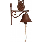 Cloche de jardin chouette en fonte rouille