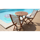 Table ronde pliante look teck
