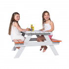 Table de pique nique enfant en bois 90x90xh57 cm trigano
