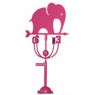 Girouette design éléphant rose