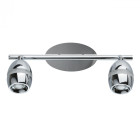 Spot chromé techno 2 ampoules 11.5 cm