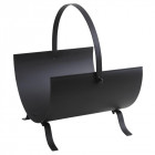 Porte bûches design en métal noir