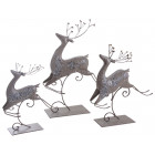Renne en métal laqué bronze (lot de 3)