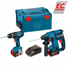 Kit perforateur burineur sans fil + perceuse visseuse à percussion Bosch (2 batteries 4,0 Ah + chargeur + coffret)