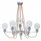 Suspension chromée loft 8 ampoules 73 cm