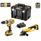 Coffret DCK256P2T perceuse à percussion + meuleuse + 2 x 5,0 Ah + chargeur + TSTAK VI DeWalt