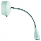 Applique/liseuse led, chrome et blanc