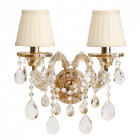 Applique murale dorée crystal 2 ampoules 41 cm