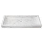 Vasque à poser rectangulaire en véritable marbre blanc 120x45x10 cm
