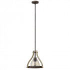 Suspension middlefield, fer et bois, 1 ampoule