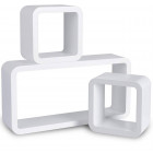 Lot de 3 cubes modèle étagère murale blanc