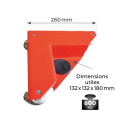 Jeu de 4 coins roulants acier 600kg dimensions utiles 132x132x180mm ar150 stockman