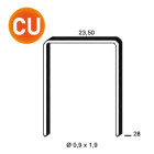 Agrafes JK590-28 mm cuivrées - Carton de 10 000 pièces - 400520